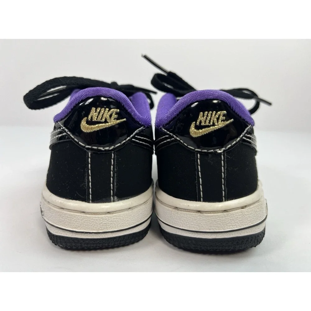 Nike Air Force 1 LV8 'Cracked Black White' Toddler Size 7C Shoes DQ0550-001